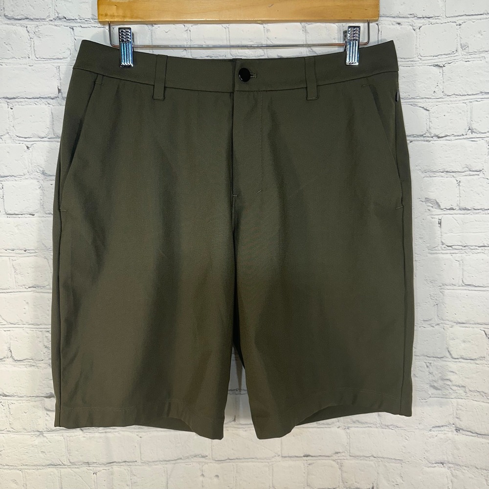 Lululemon ABC Classic  Short 9 Mens 32 Dark Olive Green Golf Chino Technical
